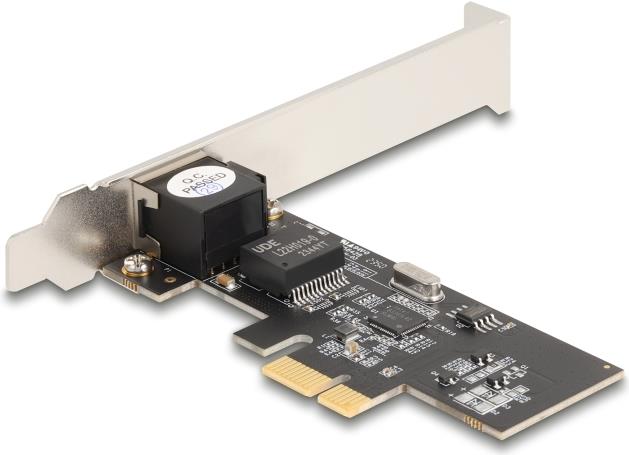 Delock Netzwerkadapter PCI Express 2.1 x1 2,5 Gbps RJ-45 Low-Profile Grau