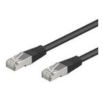 Wentronic Goobay CAT 5e Patchkabel, SF/UTP, Schwarz, 0.25 m - CCA Kupfergemisch (95211)
