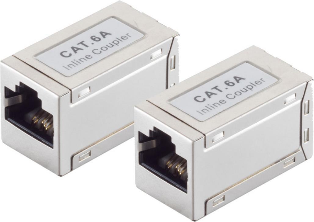 S/CONN maximum connectivity Adapter Modular Patch Verbinder-cat. 6A Kabelverbinder Doppelbuchse RJ45 STP, kleine Bauform VE 2 Stück (08-01045-2)