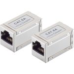 S/CONN maximum connectivity Adapter Modular Patch Verbinder-cat. 6A Kabelverbinder Doppelbuchse RJ45 STP, kleine Bauform VE 2 Stück (08-01045-2)