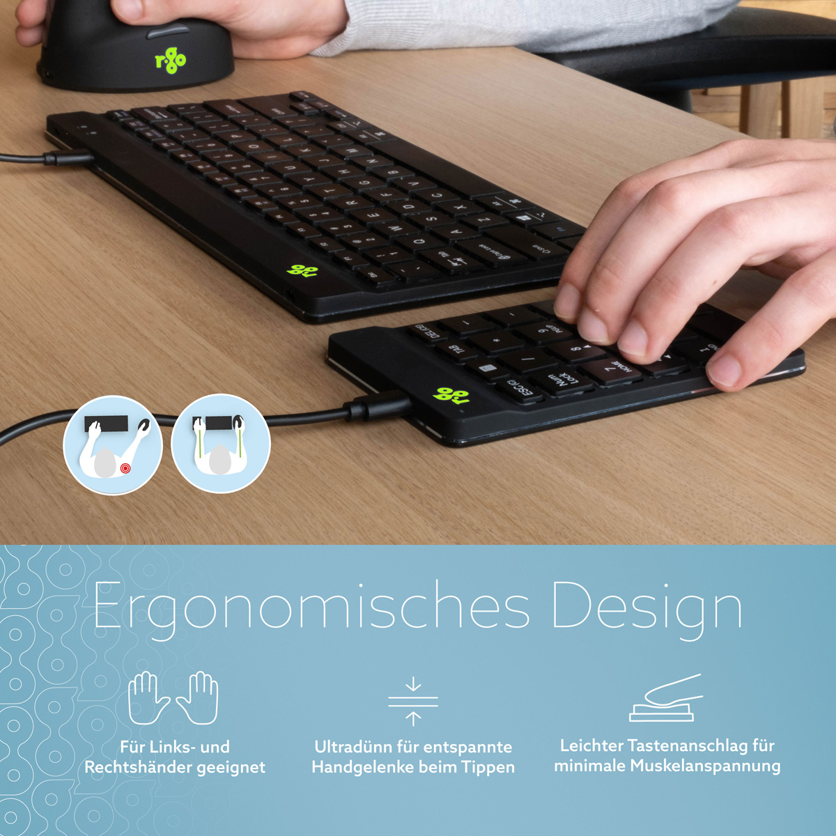 R-Go Numpad Break Compact USB-C Schwarz