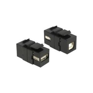 Delock Keystone Modul USB 2.0 A Buchse > USB 2.0 B Buchse schwarz (86370)