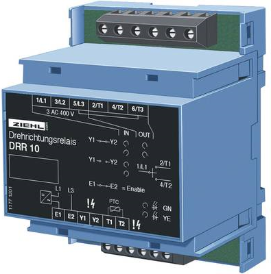 Ziehl Drehrichtungsrelais DRR10 keine extra Versorgung nötig Mess-Eingänge 3 AC 400 V Ausgänge 3 AC 400 V Schaltstrom 3