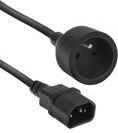ACT Powercord C14 IEC 60320 - Type E female (max. current 10A) black 0.6 m (AK5386)