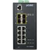 PLANET IGS-12040MT - Switch - verwaltet - 8 x 10/100/1000 + 4 x Gigabit SFP - an DIN-Schiene montierbar, wandmontierbar - AC 24 V / DC 12 -72 V (IGS-12040MT)