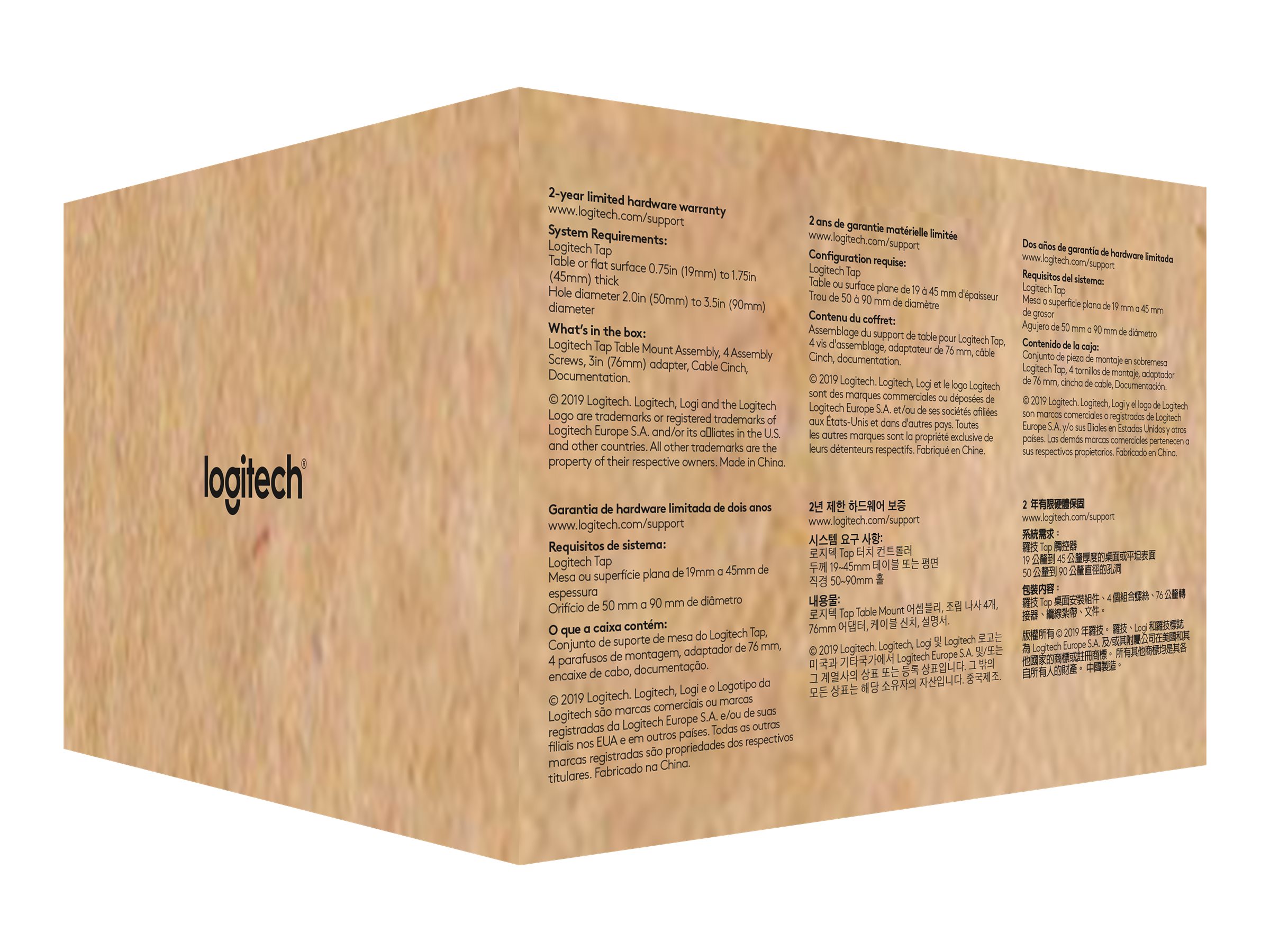 Logitech Tap Table Mount Montagekit für Videokonferenz-Controller Schwarz