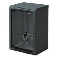 Triton 25,40cm (10") Wandschrank einteilig 6HE/300mm, Glastür, schwarz RAL 9005 Gehäuse zur Realisierung von Kleinprojekten, wie Hausnetzten oder Netzwerken kleinerer Firmen (SOHO) (RBA-06-AS3-BAX-C1)