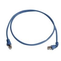 Telegärtner Patchkabel S/FTP, PiMF, Cat 6A, einseitig abgewinkelt, blau, 3.0 m Für 10 Gigabit/s, halogenfrei, eine Seite mit 90° abgewinkeltem Stecker (L00002A0177)