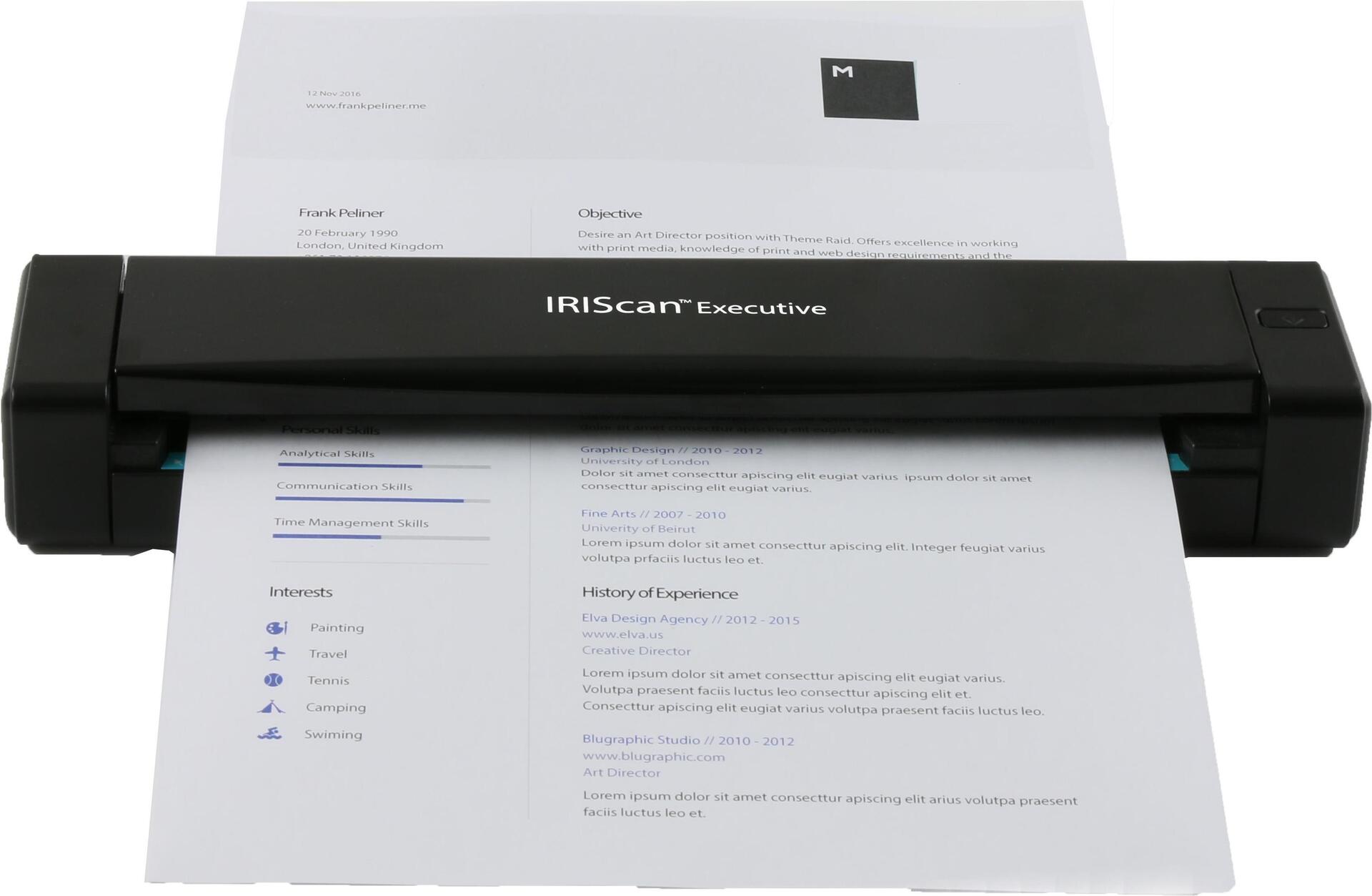IRIS IRISCan Executive 4 Tragbarer A4 Duplex-Dokumentenscanner 600 dpi USB 2.0 Schwarz