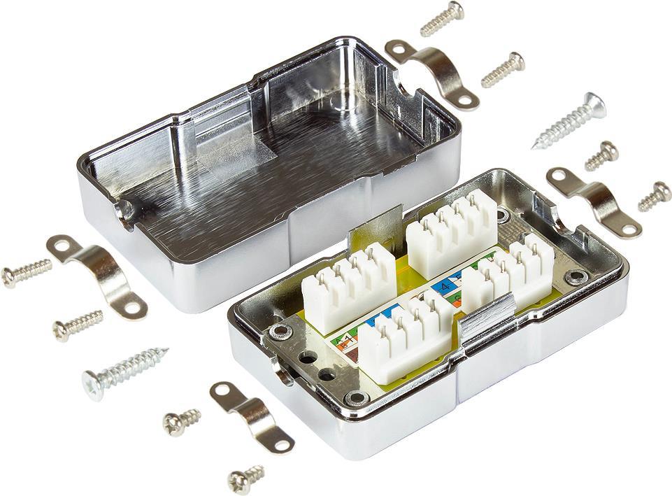 Anschluss-/Verbindungsbox Cat. 6, LSA, geschirmt, metallisiertes Gehäuse, Good Connections (GC-N0151)