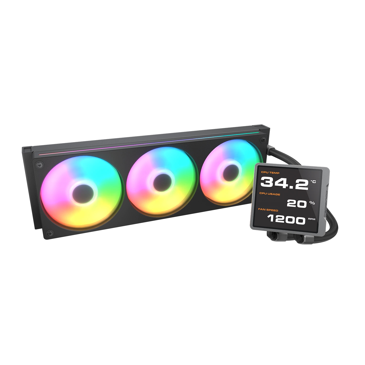 Cougar Poseidon Vistek Pro 360 ARGB All-in-One-Flüssigkeitskühler Schwarz
