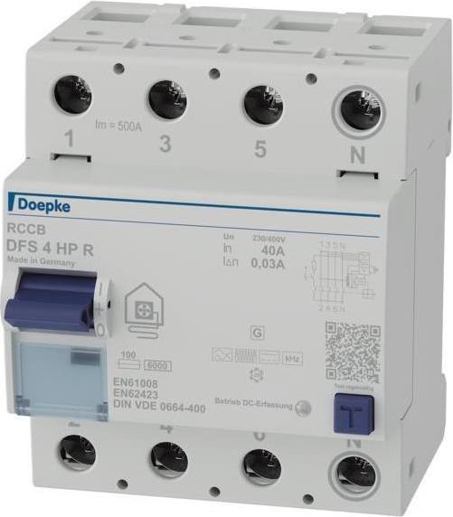 Doepke FI-Schutzschalter 4-pol.40 A 0.03 Typ B+ f.WP N re (09134807) (B-Ware)