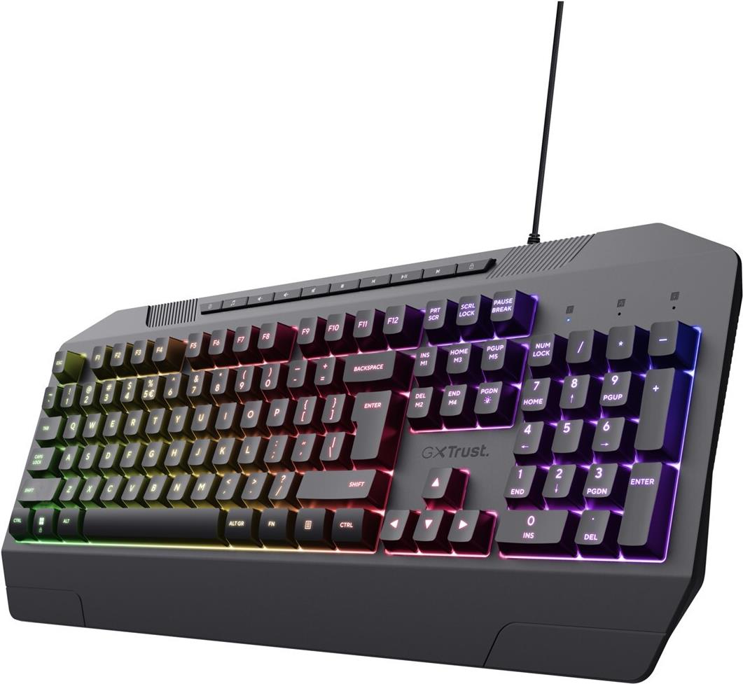 Trust GXT 836 Evocx Tastatur Gaming USB QWERTY US Englisch Schwarz (24722)