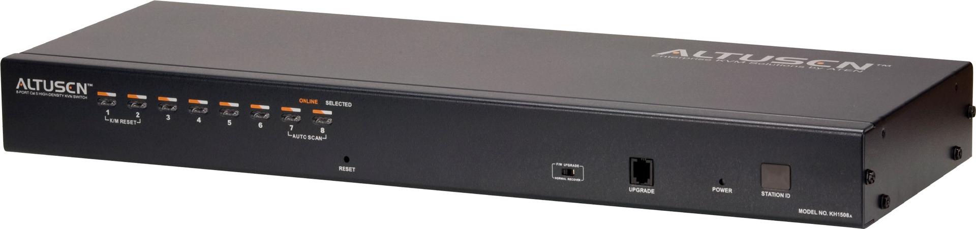 ALTUSEN KH1508A KVM-Switch, 8 Port, CAT5, USB & PS/2, VGA, 1600 x 1200, Schwarz