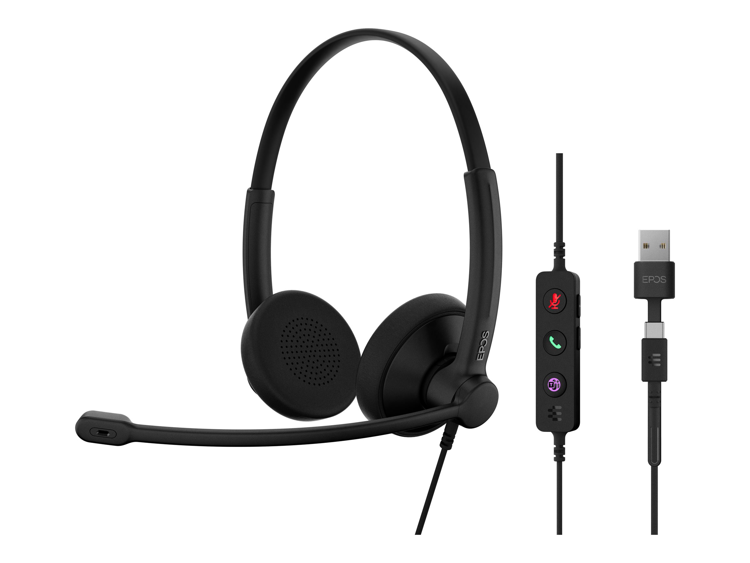EPOS IMPACT 100 Stereo On-Ear Headset USB-A USB-C Schwarz