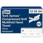 TORK Xpress Multifold Handtuchpapier, 212 x 320 mm, W-Falz System: H2, Qualität: Advanced, Tissue, Dekorprägung, weiß, - 1 Stück (600454)
