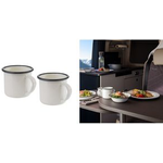 APS Emaille-Henkelbecher, 350 ml, 2er Set aus ofenfestem, 3-fach emailliertem Metall, hohe - 1 Stück (98668)