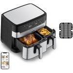 Tefal Dual Easy Fry & Grill EY905D Doppel 8,3 l Eigenständig 2700 W Heißluftfritteuse Edelstahl (EY905D DUAL EASY FRY & GRILL)