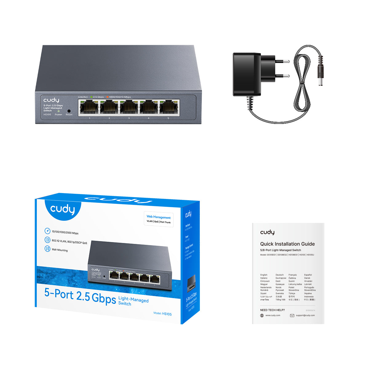 Cudy HS105 5-Port 2.5G Metal Switch Schwarz