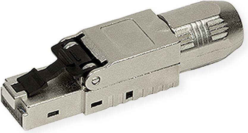 ROLINE feldkonfektionierbarer RJ-45 Stecker Kat.6A (Class EA), STP, silberfarben (21.17.0325)