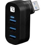 Techly 180° Drehbarer Hub 3*USB 3.0 mit Kabel (IUSB3-HUB3-ROTB)