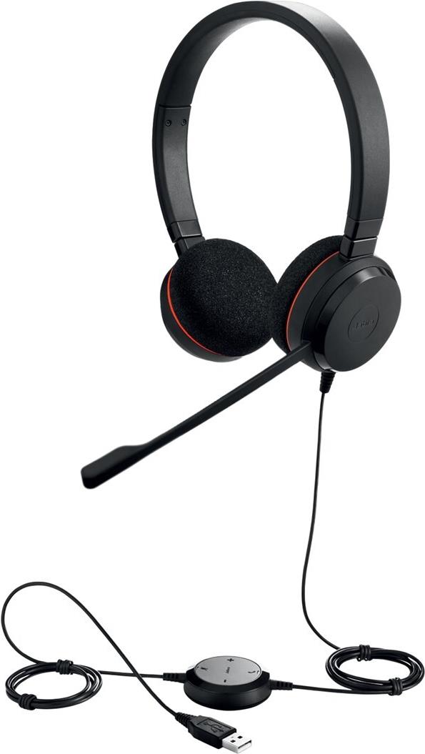 Jabra Evolve 20 MS Duo On-Ear Headset USB Typ-A Schwarz