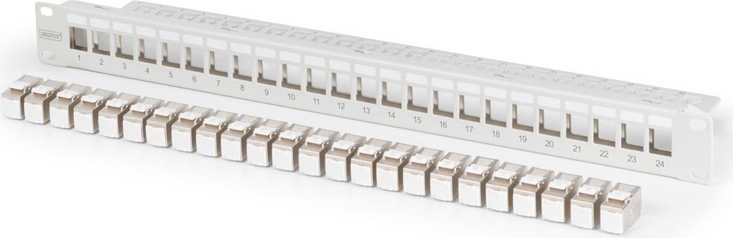DIGITUS Modulares Patch Panel, 24-Port, bestückt mit 24x DN-93615 (DN-91410-24)