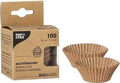 PAPSTAR Backförmchen, aus Kakaoschalen, 30 mm, natur aus Frischfaser und Kakaoschalen, backfest bis 220 Grad, - 1 Stück (88693)