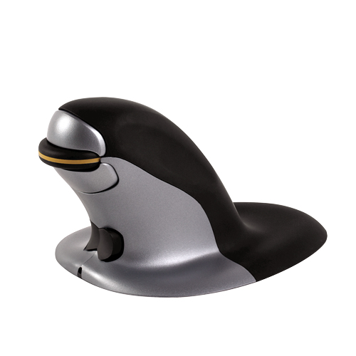 Fellowes Penguin Medium Vertikale Maus Kabellos 1200 DPI Schwarz, Silber
