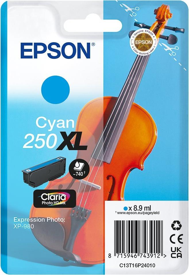 C13T16P24010 EPSON 250XL XP Tinte cyan 740Seiten (C13T16P24010)