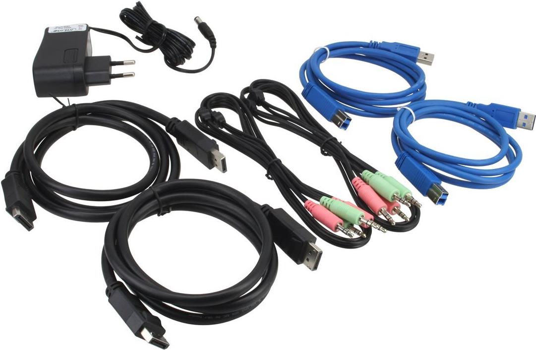 InLine 63622I KVM-Switch DisplayPort USB 3.0 2-Port Schwarz