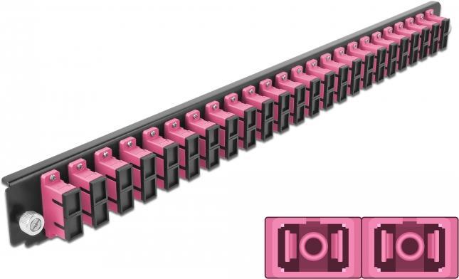 DeLOCK - Rack-Montageblech für Glasfaser-Spleißbox - Vorderseite - SC MM X 24 - violett - 1U - 48,3 cm (19) (43367)
