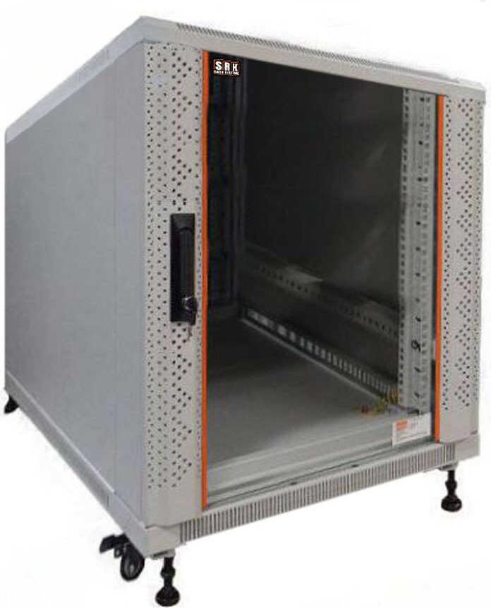 IT-BUDGET 19"-Netzwerkschrank SRK 12 HE 600x800 mm lichtgrau montiert