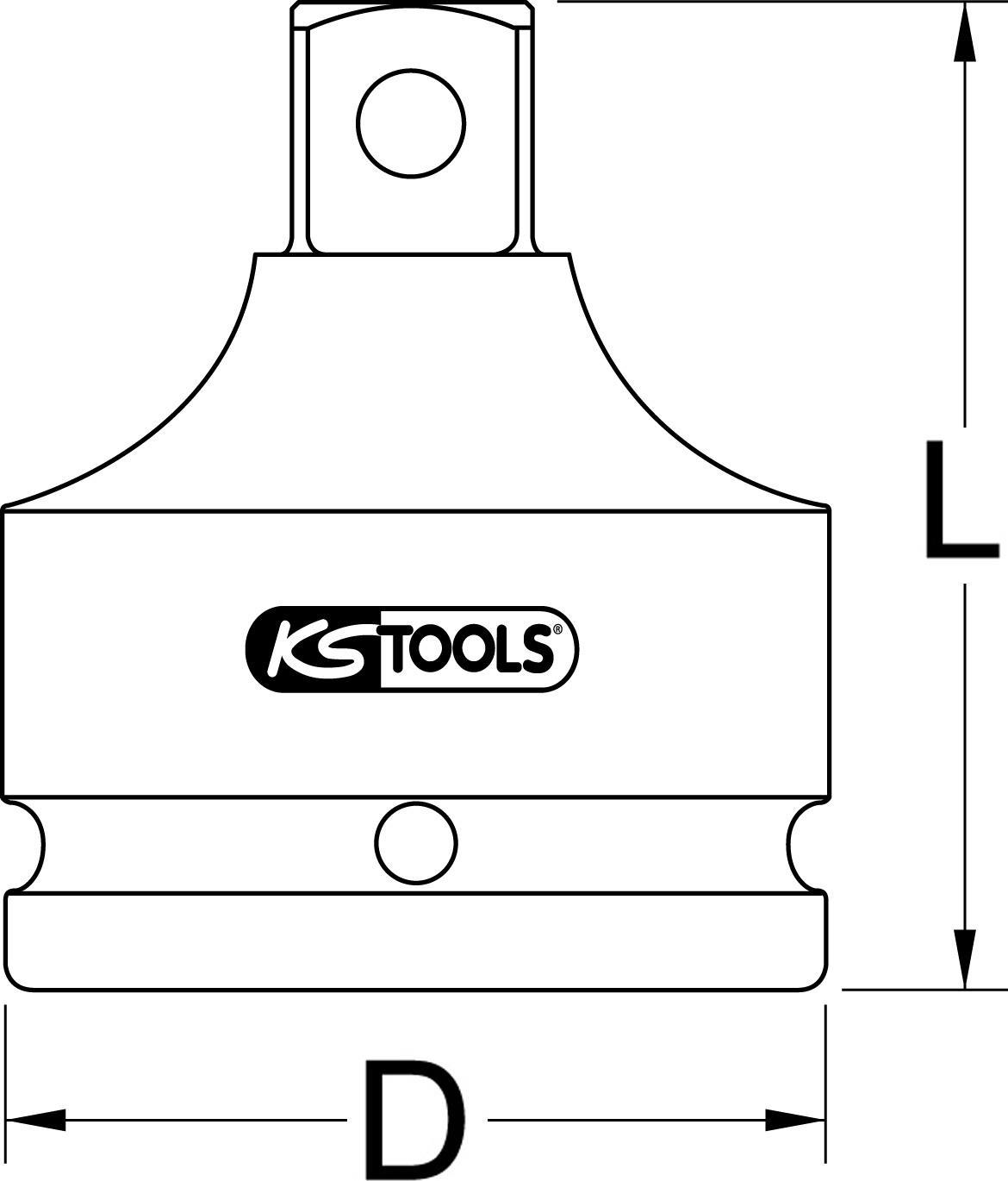 KS TOOLS Werkzeuge-Maschinen GmbH 1/2" Kraft-Bit-Stecknuss Innensechskant, kurz, 9/16 (911.0993)