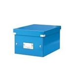 LEITZ Ablagebox Click & Store WOW, DIN A5, blau Hartpappe mit PP-Folie, Aufbau mittels Druckknöpfen (6043-00-36)