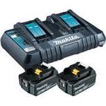 Makita DC18RD Batterieladegerät + Batterie 2 x (199484-8)
