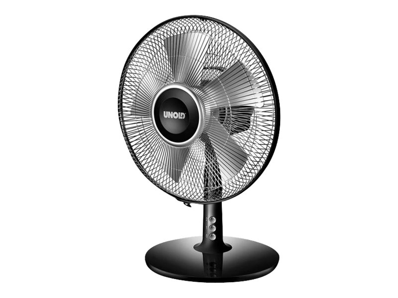 Unold Silverline 86817 Tischventilator 25 W 25 cm 2 Stufen Oszillierend Schwarz, Silber