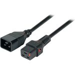 Kaltgeräteverlängerung C20 180° - C19 180°, IEC Lock, schwarz, 1,0 m Hersteller: EFB-Elektronik (EK607SW.1)