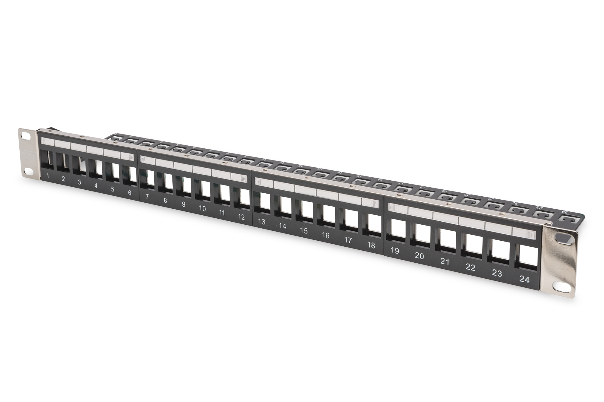 Digitus DIGITUS Professional DN-91411-LF Modulares Patchpanel 24-Port 1U 19" Schwarz, RAL 9005