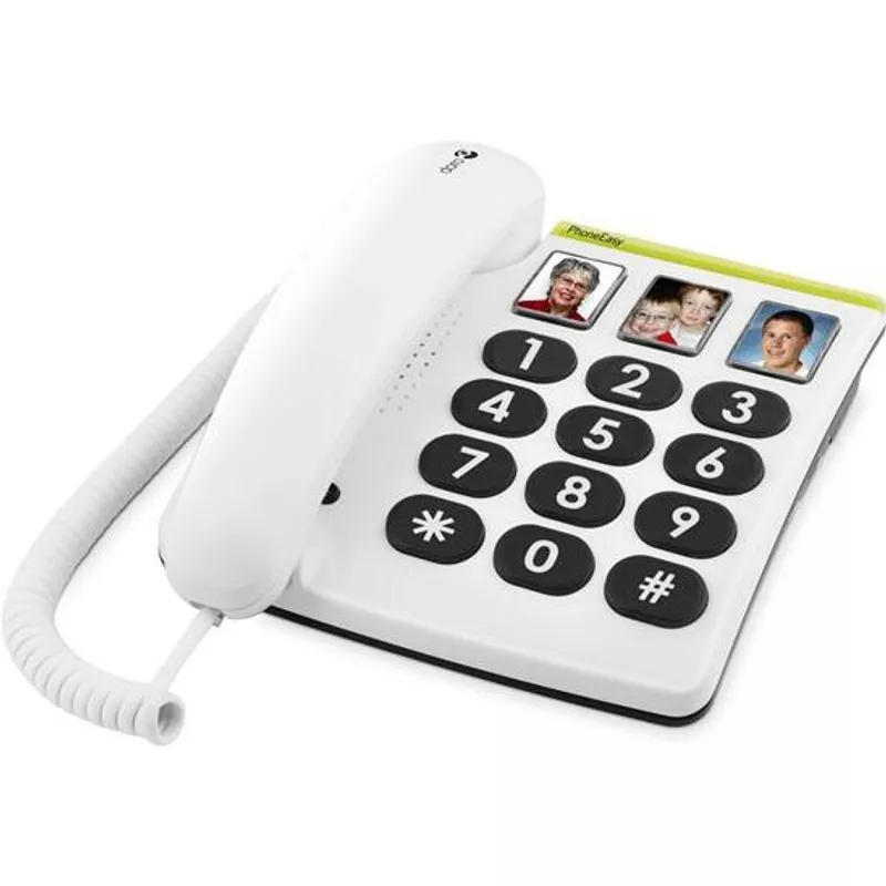DORO PhoneEasy 331ph Grosstastentelefon mit 3 Direktwahl-Fototasten Fotospeicher Hoergeraete kompatibel opt. Anrufsignal (380002) (geöffnet)