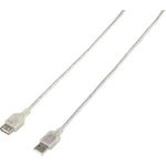 Renkforce USB 2.0 Anschlusskabel [1x USB 2.0 Stecker A - 1x USB 2.0 Buchse A] 3.00 m Durchsichtig (RF-4538152)