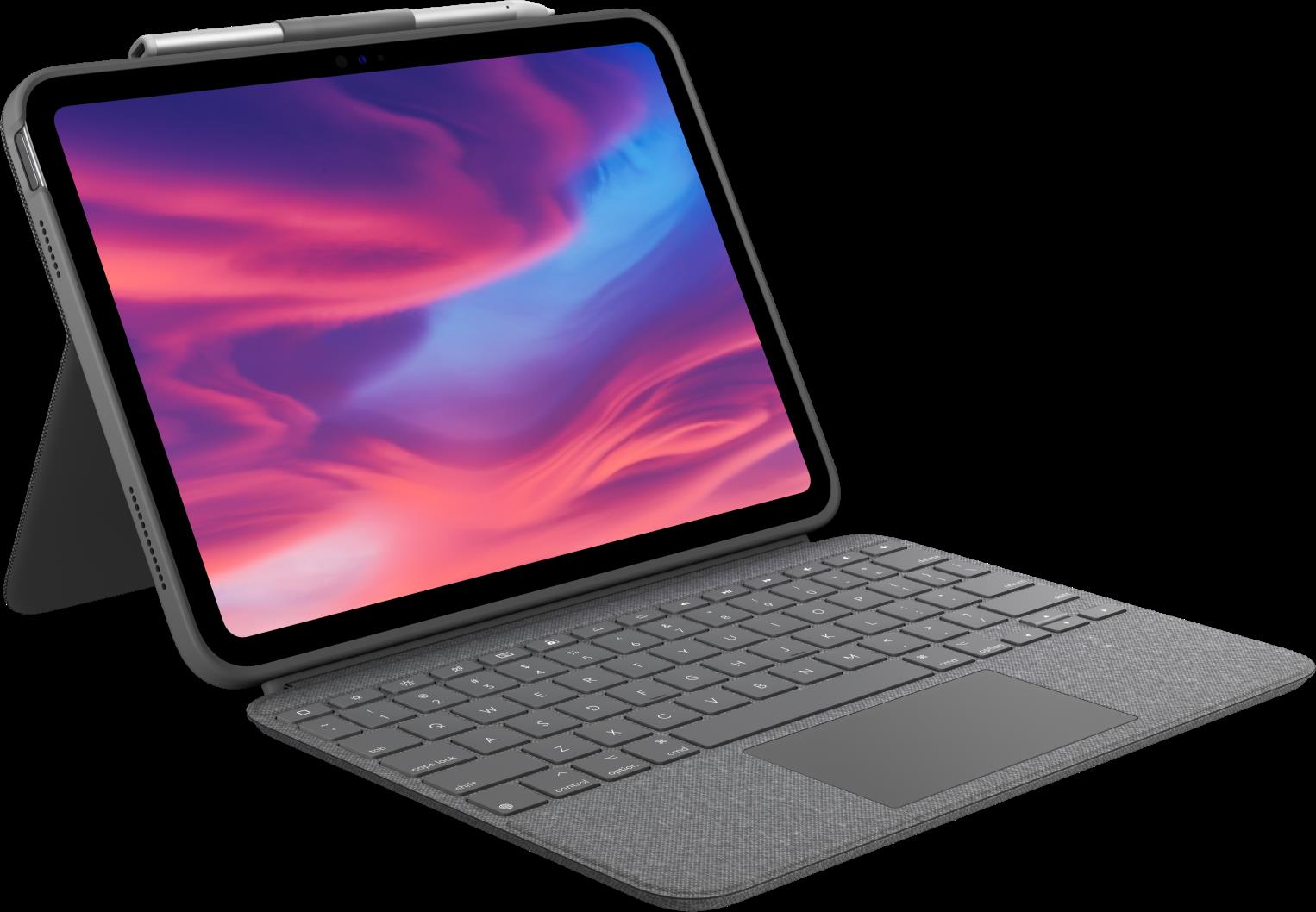 Logitech Combo Touch für iPad (10. Generation) Tastatur-Case mit Trackpad QWERTY UK Oxford Gray