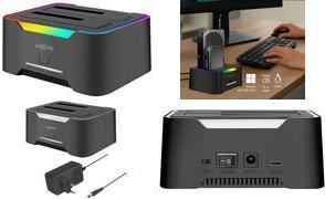 LogiLink Quickport QP0036 HDD Dockingstation USB 3.2 2-Bay für 2,5/3,5" SATA HDD/SSD bis 10 TB (QP0036)