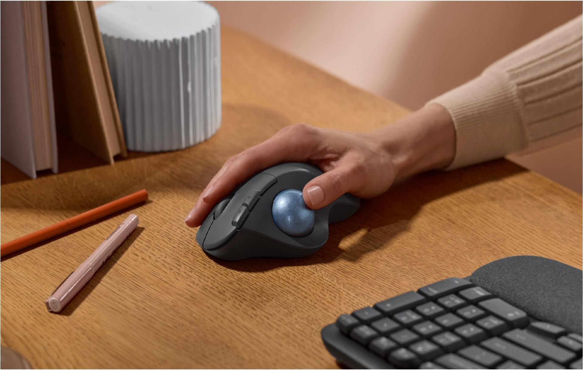 Logitech Ergo Series ERGO M575S kabelloser Trackball Bluetooth 2.4 GHz 2000 DPI Graphite