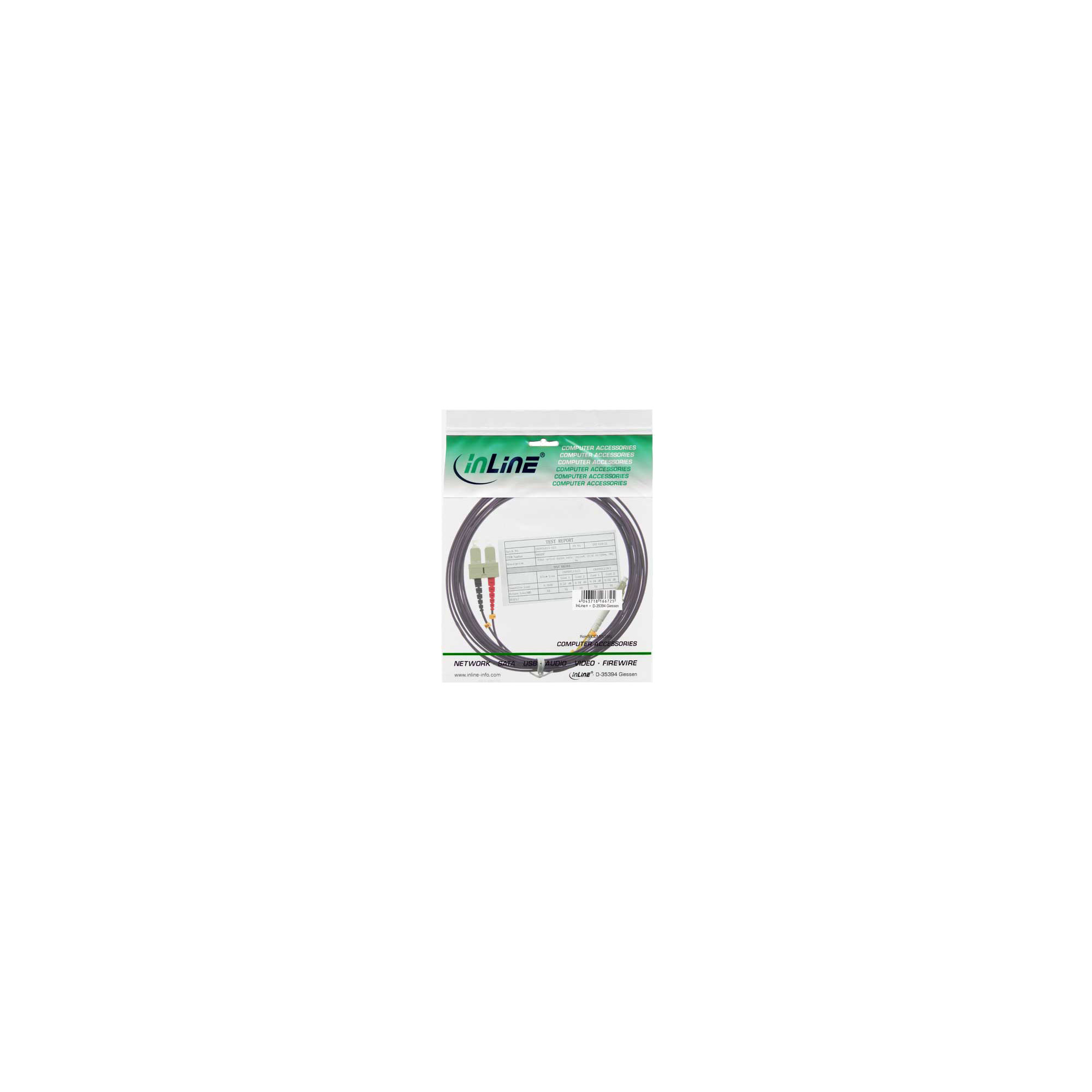 InLine LWL Duplex Patch-Kabel LC/SC 50/125 µm OM4 10 m Lila