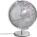 Troika Globus STELLAR LIGHT Globus mit 30 cm Durchmesser, integrierte Beleuchtung, verchromter Metallfuß, bewegliche Achse, Kunststoff / Metall, glänzend, silberfarben (G3011C-SISI/CH)