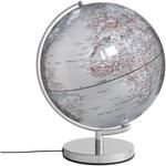 Troika Globus STELLAR LIGHT Globus mit 30 cm Durchmesser, integrierte Beleuchtung, verchromter Metallfuß, bewegliche Achse, Kunststoff / Metall, glänzend, silberfarben (G3011C-SISI/CH)