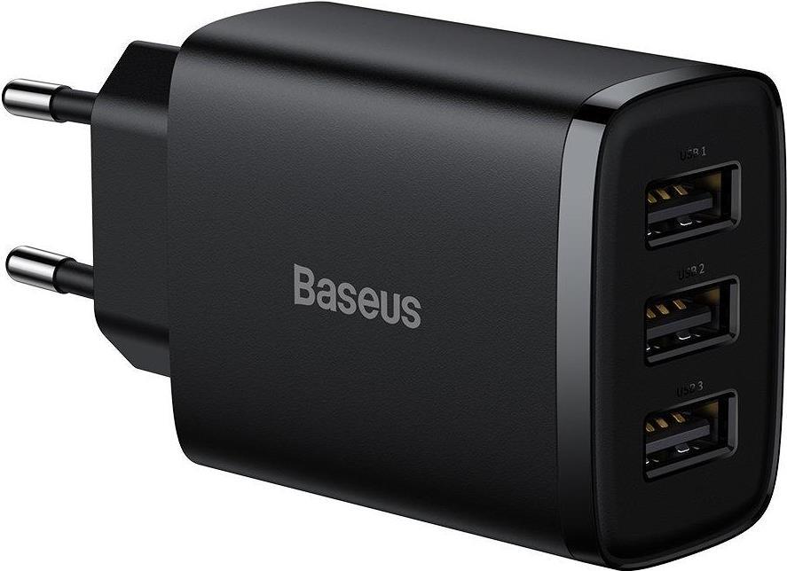 Baseus Wandladegerät 17W 3xUSB 3,4A, schwarz (CCXJ020101)