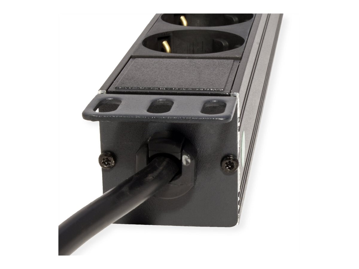 VALUE 19.99.1636 19" Steckdosenleiste 1 HE 8-fach 4000 W Schwarz, RAL 9005