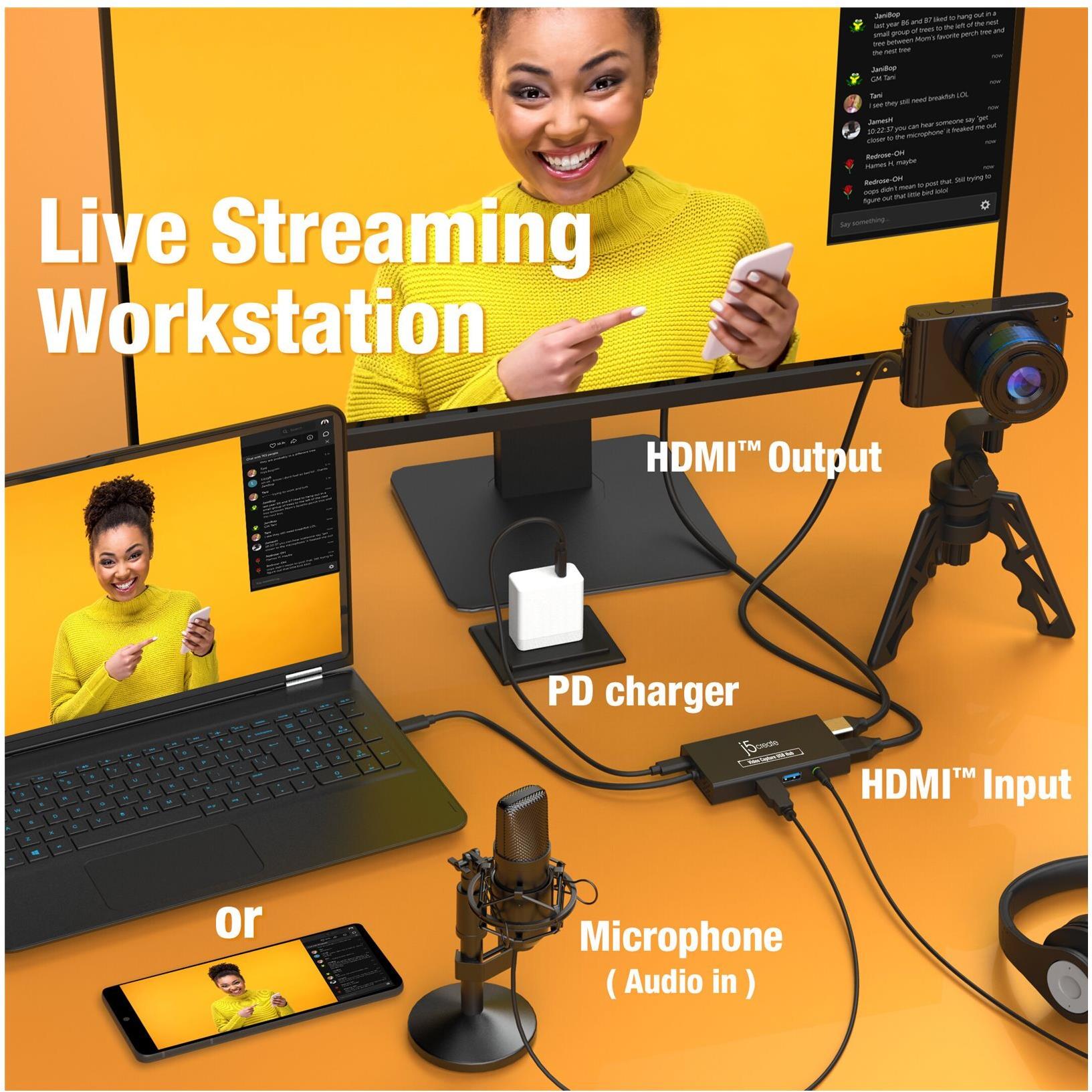 j5create JVA01-N Videoaufnahmeadapter USB 3.2 Gen 1 Schwarz